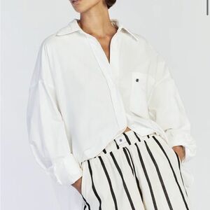DISSH High Waist Black and White Striped Shorts